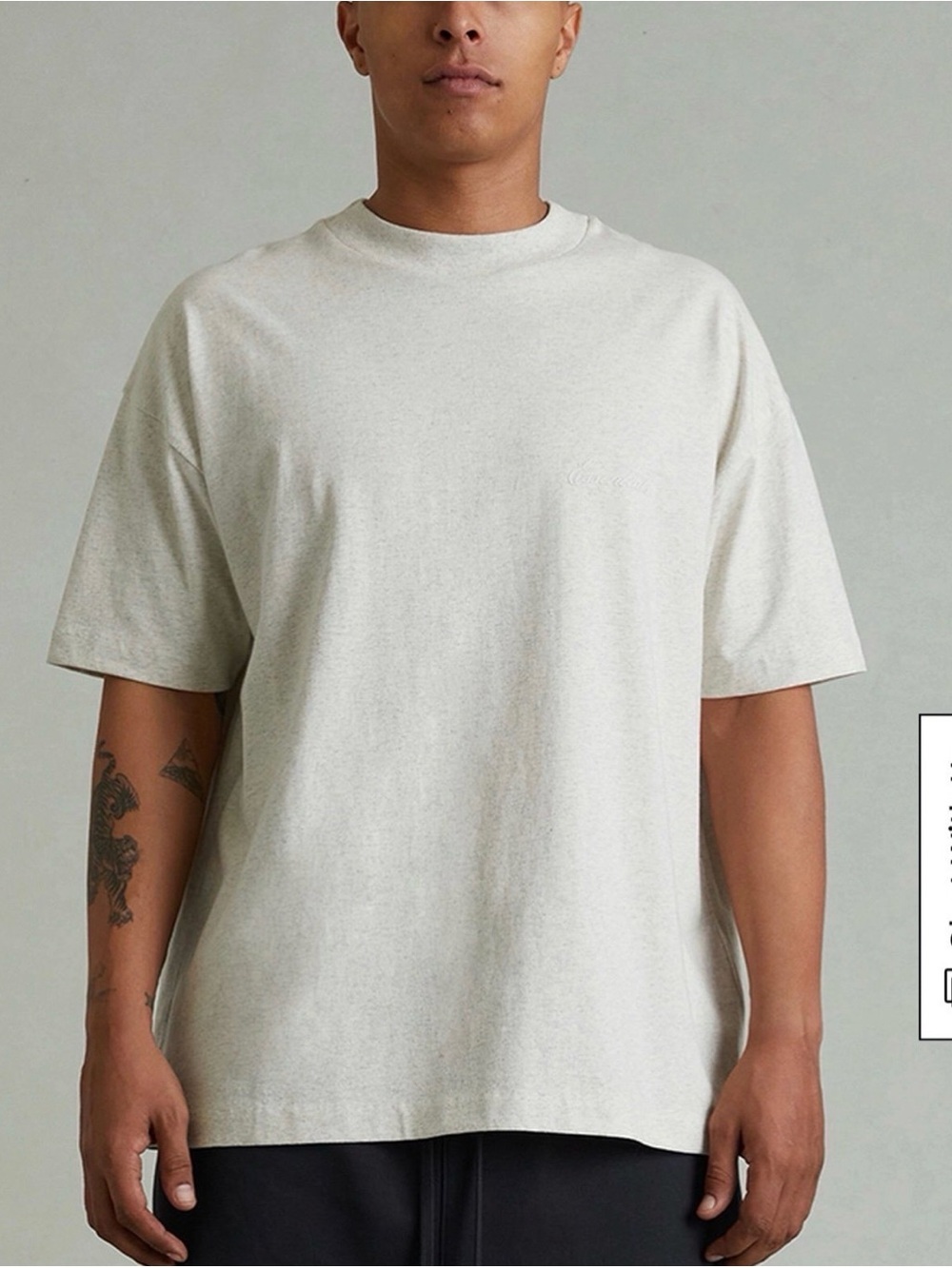 Fear of God Short Sleeve Crewneck T-Shirt in Heather Oatmeal Men’s XS
